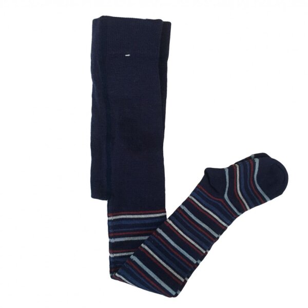 Kinderstrumpfhose 75% Wolle Ringel marine