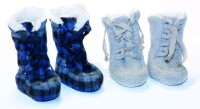Booties Walk Pl&uuml;sch Schn&uuml;rer rot