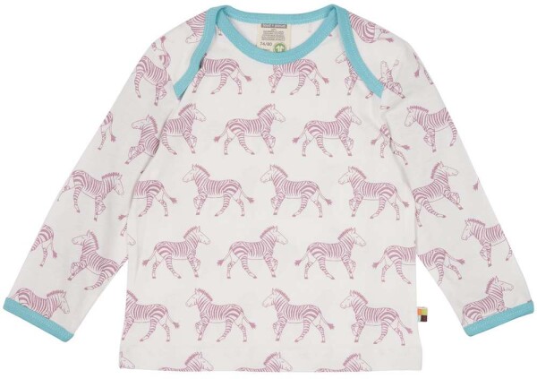 Shirt lang Zebras aster - 122/128