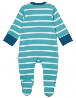 Overall m. Fu&szlig; Boot Streifen aqua