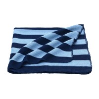 Wickeldecke 80x90cm Baumwolle marine-hellblau