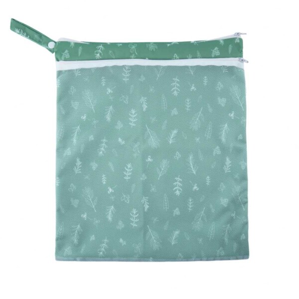Windelsack mit Netztasche Green Leaves