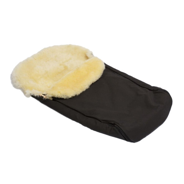 Naturkind Fußsack Lammfell Panther schwarz