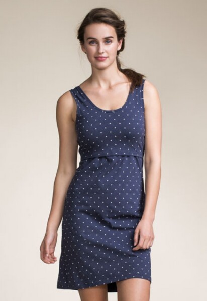 Still-Kleid ohne Arm Dot Navy