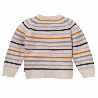 Baby-Strickjacke geringelt auf wei&szlig; - 86/92