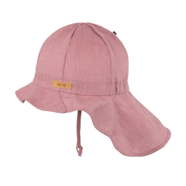 Sommerhut m. Nackenschutz Leinen dusty rose - 47