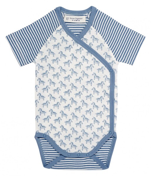 Ygon Wickelbody kurzarm Zebra blau