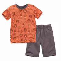 Sommer-Pyjama L&ouml;we papaya - 140
