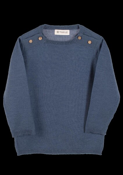 Carey Pullover Merino stone-blue - 98/104