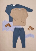 Carey Pullover Merino stone-blue - 98/104
