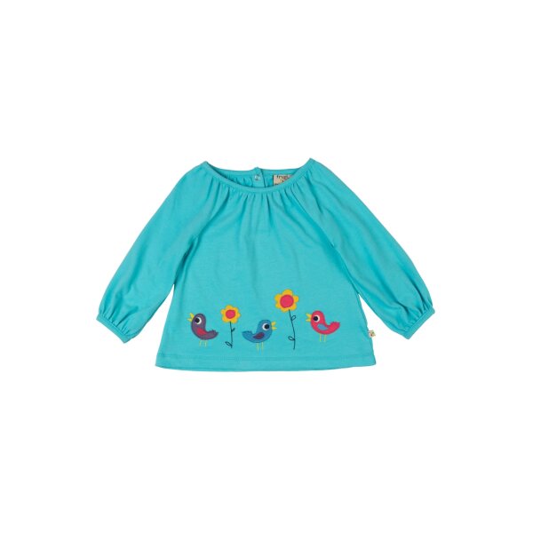 Annabel Langarmshirt Vögel aqua