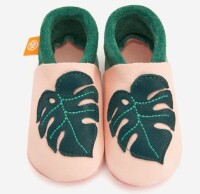 Leder-Hausschuhe Monstera Mona rosa - 30/31