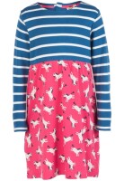Bea Kleid Langarm Streifen-Pferde