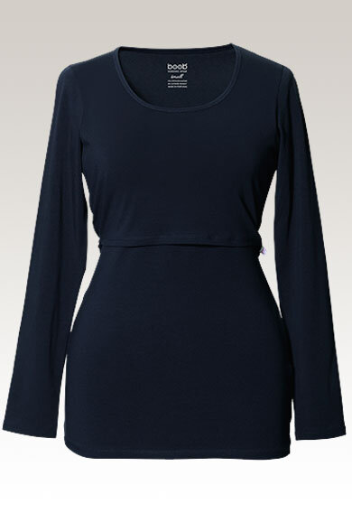 Still-Shirt langarm midnight blue