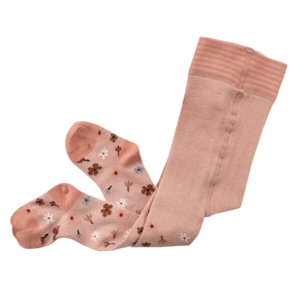 Strumpfhose Blumen rosa - 80/86