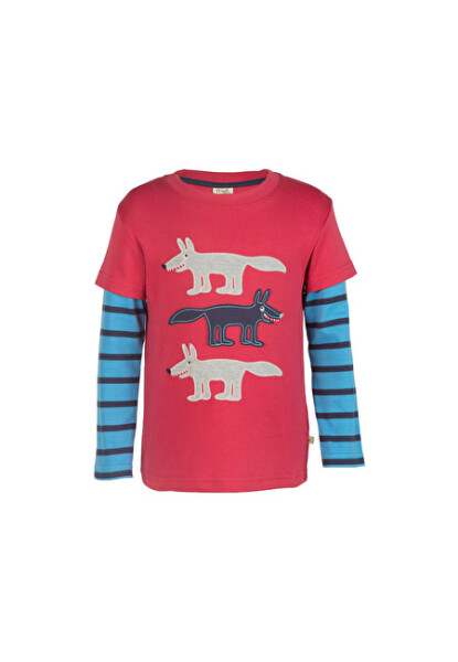 Lagenshirt Wölfe rot