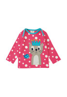 Olivia Langarmshirt Katze Himbeere