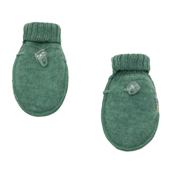 Baby-Fäustlinge Soft Wolle grün  - 68/74