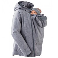 Mamalila Winterjacke mit BKS f&uuml;r Zwei grau meliert