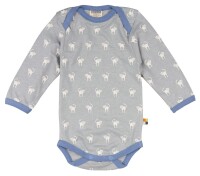 Body Langarm BW/Wolle grey melange