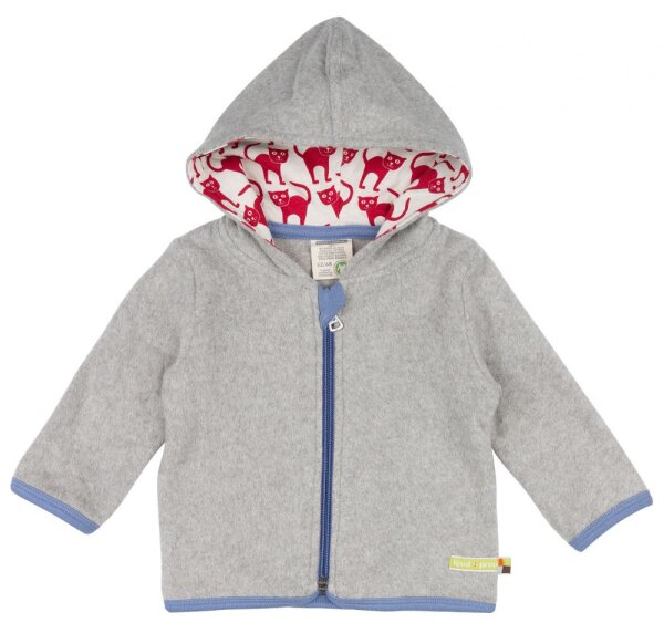 Kapuzenjacke Fleece Katzen grey melange