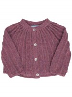 Cardigan Wolle handgestrickt berry