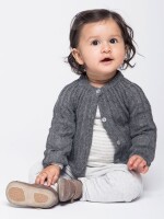 Cardigan Wolle handgestrickt berry
