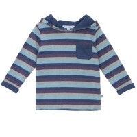 Kapuzen-Wendeshirt Ringel plum-navy