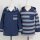 Kapuzen-Wendeshirt Ringel plum-navy