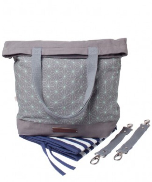 Wickeltasche Midnight Tryst grau/mint