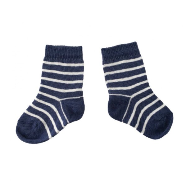 Babysöckchen Ringel denim-weiß
