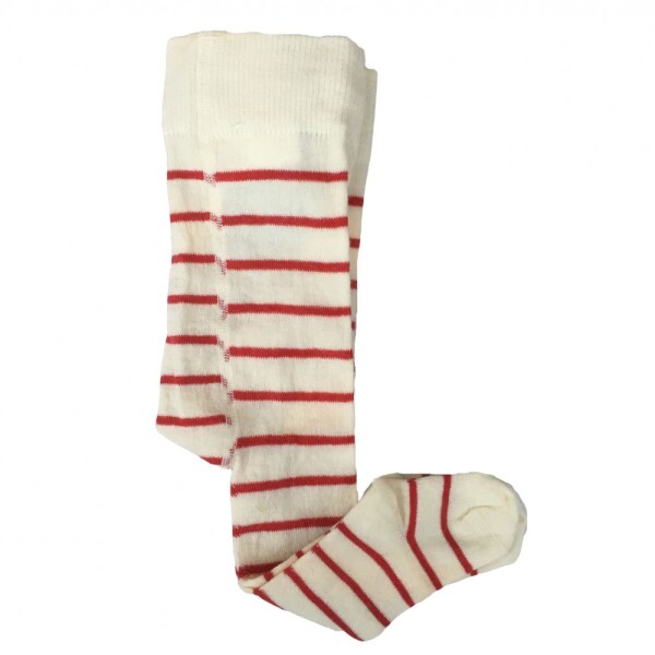 Grödo Babystrumpfhose 75 % Wolle weiß-kirschrot