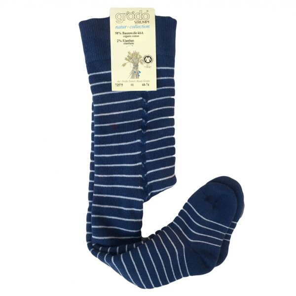 Grödo Babystrumpfhose Vollfrottee denim-weiß