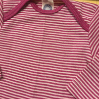 Body Langarm Wolle/Seide pink geringelt