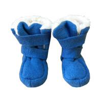 Booties Walk Pl&uuml;sch Klett blau