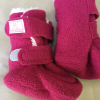 Booties Walk Pl&uuml;sch Klett pink