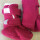 Booties Walk Plüsch Klett pink