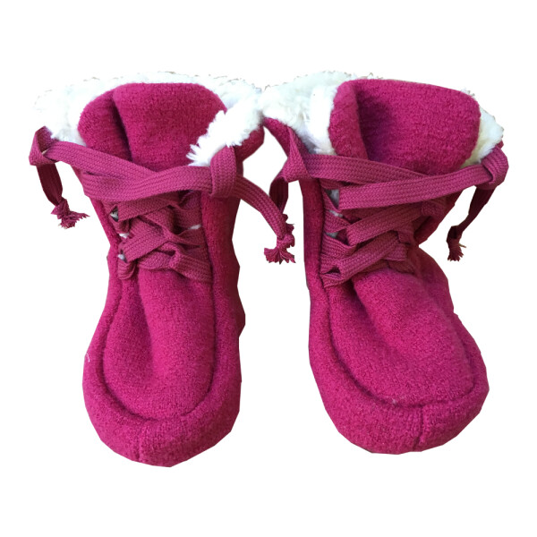 Booties Walk Plüsch Schnürer pink