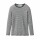 Langarmshirt Wolle/Seide anthrazit geringelt  - 104