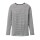 Langarmshirt Wolle/Seide anthrazit geringelt  - 104
