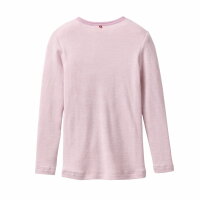 Langarmshirt Wolle/Seide flieder geringelt  - 92