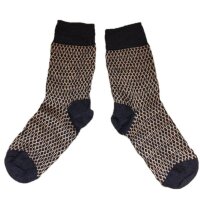 Feinstricksocke Wolle Wave jeans-natur