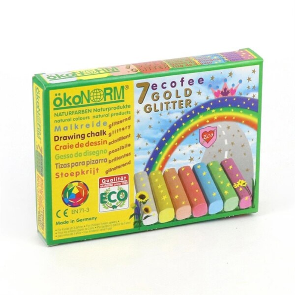 Glitzermalkreide 7 Farben gold