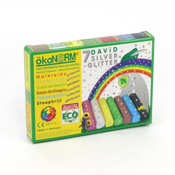 Glitzermalkreide 7 Farben silber