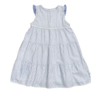 Kleid &auml;rmellos wei&szlig; gestreift  - 128