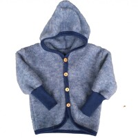 Cosilana J&auml;ckchen Wollfleece m. Kapuze blau meliert