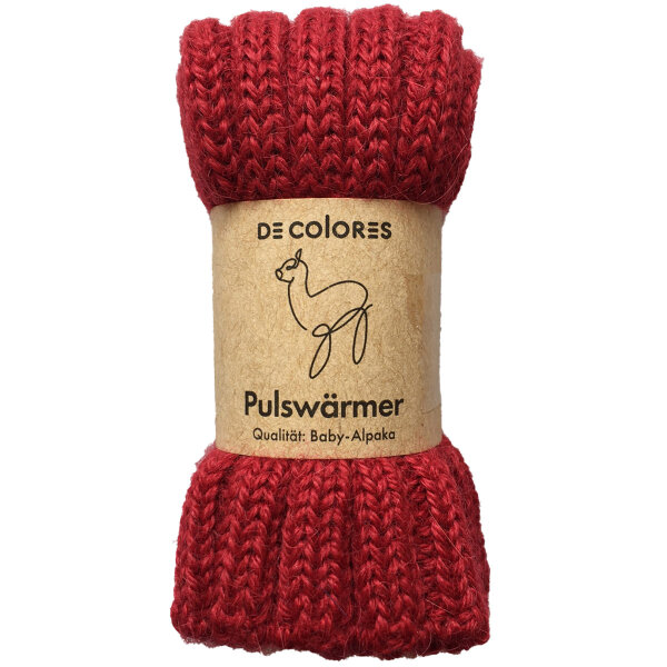 Kinderpulswärmer Alpaka kirschrot