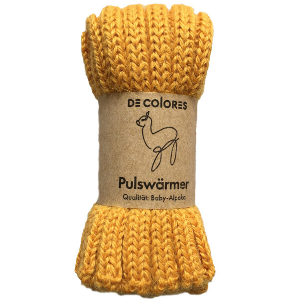 Kinderpulswärmer Alpaka maisgelb
