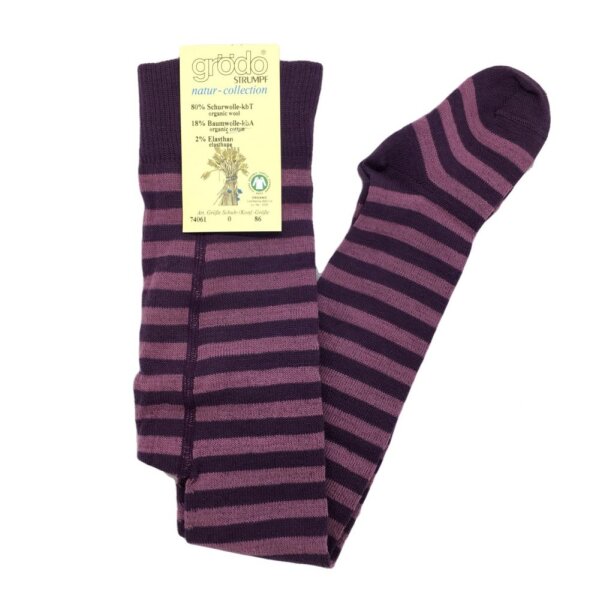 Kinderstrumpfhose 80% Wolle lila-berry