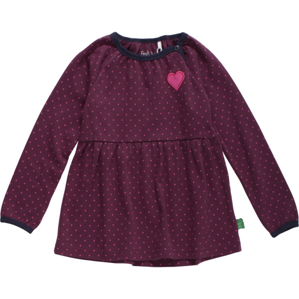 Kleid Herzen Pünktchen weinrot